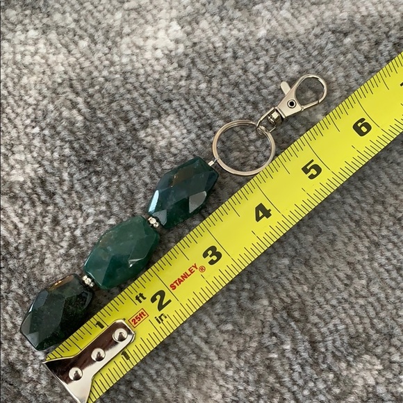 Green Agate beaded keychain - Picture 8 of 8